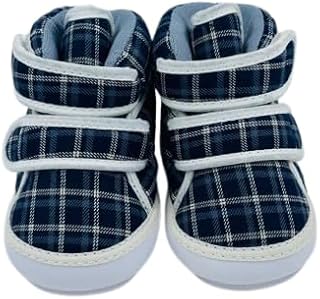 Kids Blue Checkered Booties